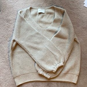 Babaton Cream V-Neck Sweater